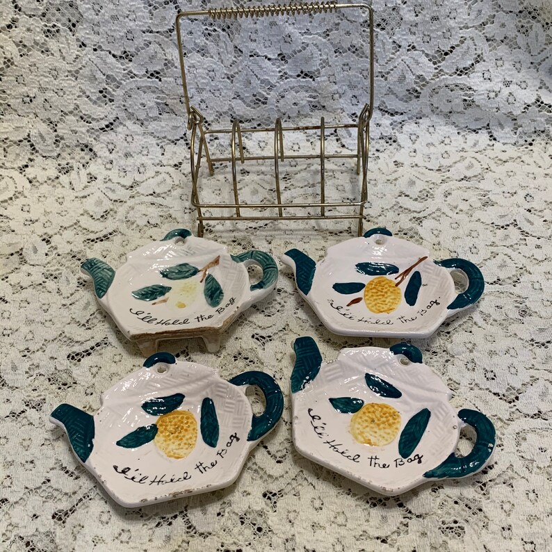 Vintage Ceramic Tea Bag Holders & Caddy Circa 1950s Etsy