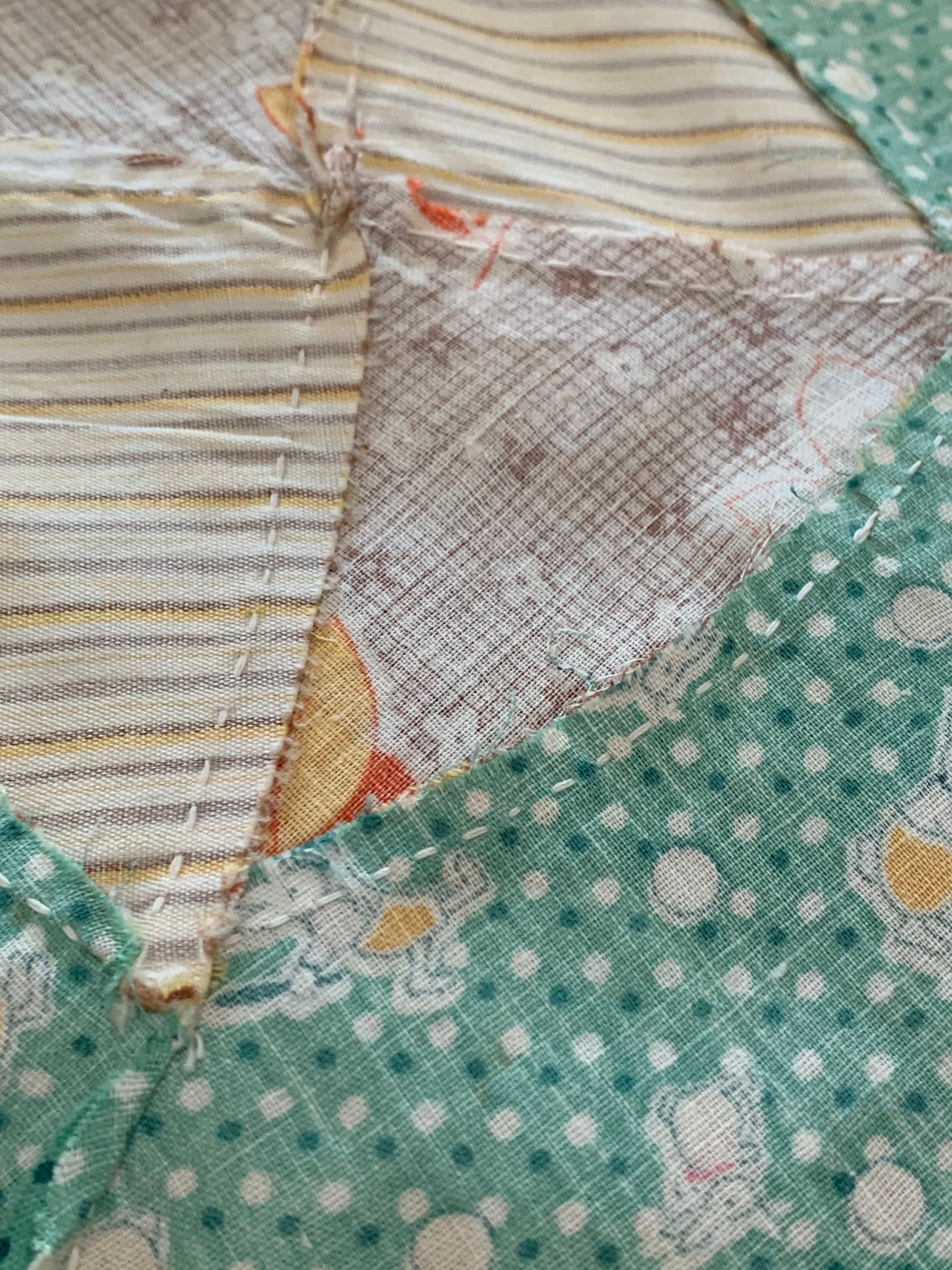 ヴィンテージ 1940 年代 パッチワーク キルト ブロック キルティング