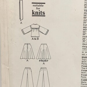 Vintage Vogue 1206 Parijs originele ontwerper Lanvin mist trui top rok broek en sjerp naaipatroon maat 12 ONBESNEDEN FF afbeelding 3