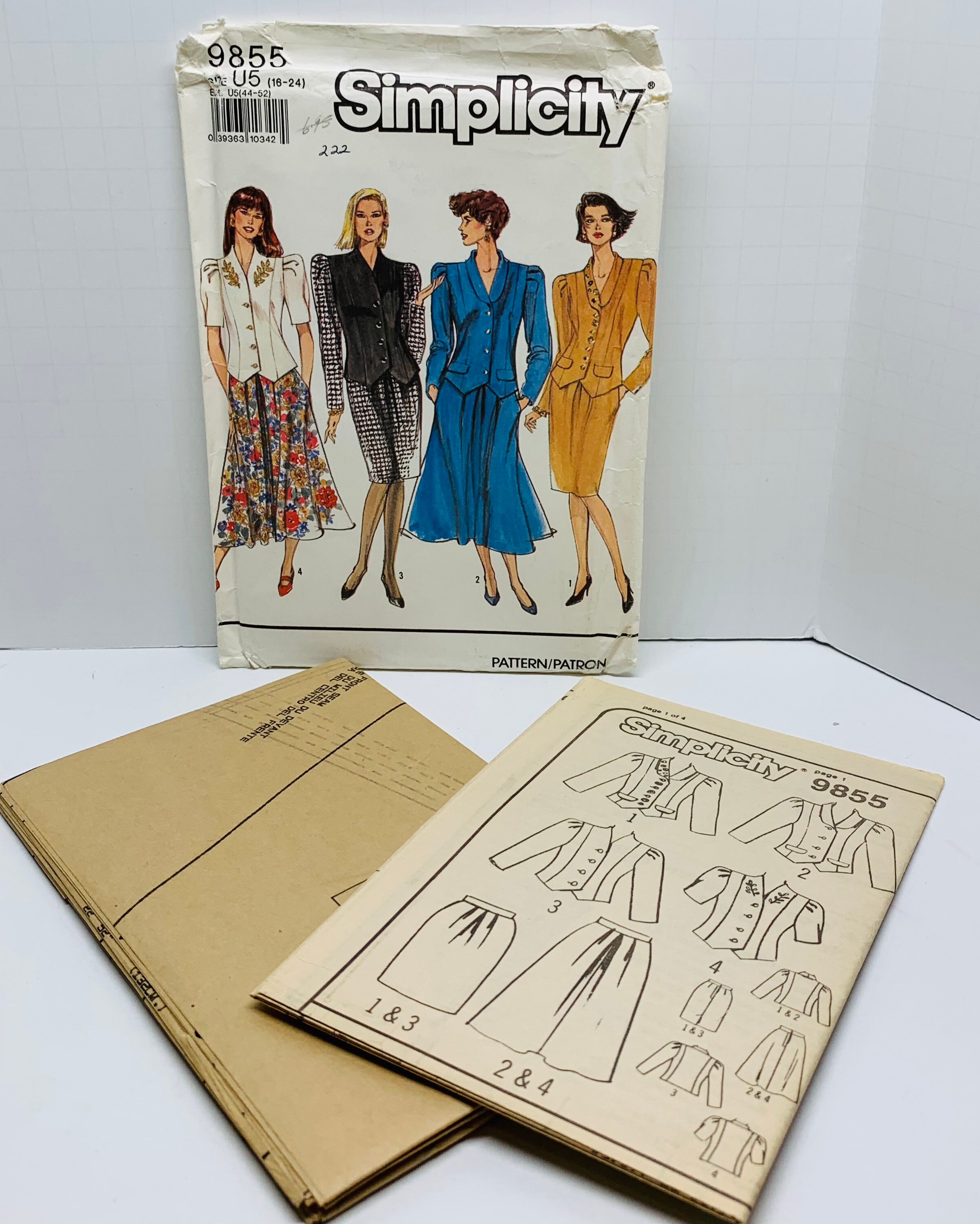 Simplicity 7055 Misses Two Piece Dress Sewing Pattern Simplicity 9855 Includes Button ...