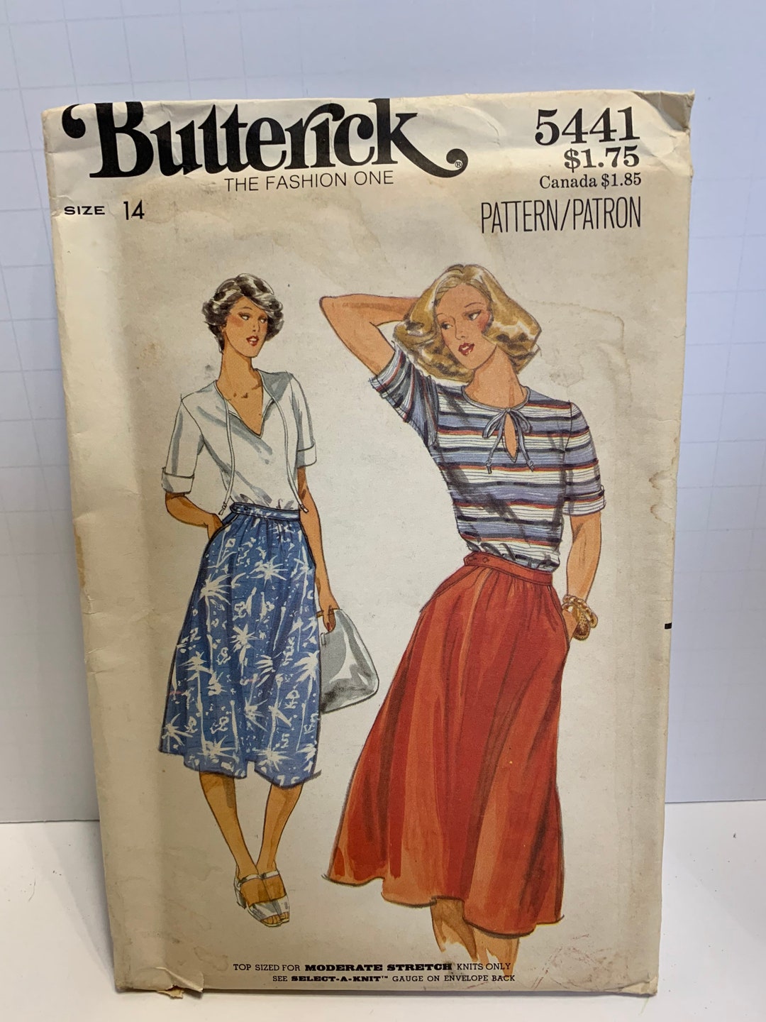 Butterick 5441 Misses Sewing Pattern UNCUT Top and Skirt Size 14 ...