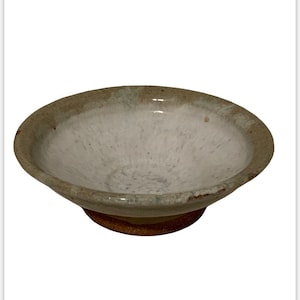 Gray Studio Art Pottery Pedestal Bowl Circa 1970s Hand Thrown