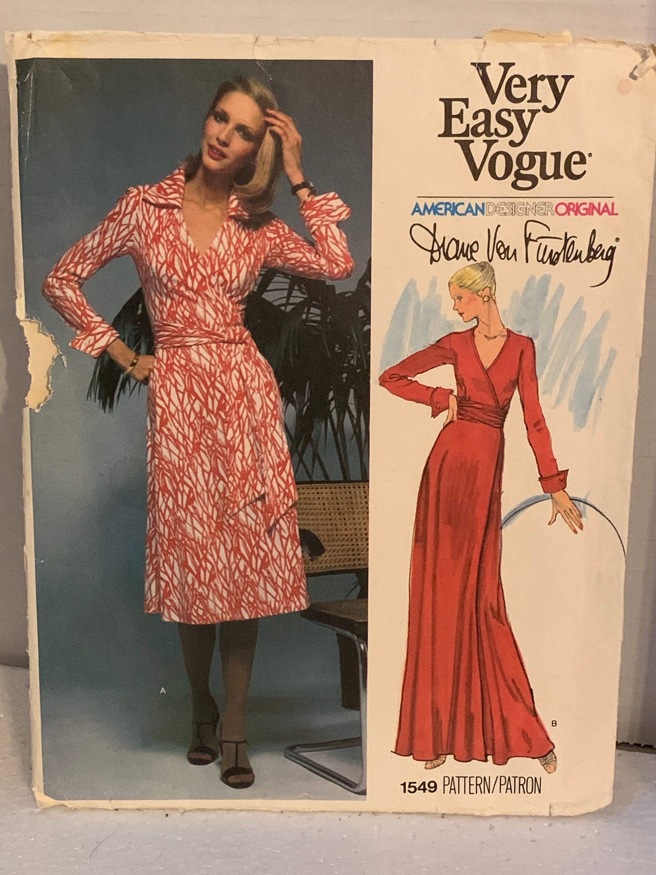 Diane von furstenberg wrap dress pattern vogue 1549 hot sale