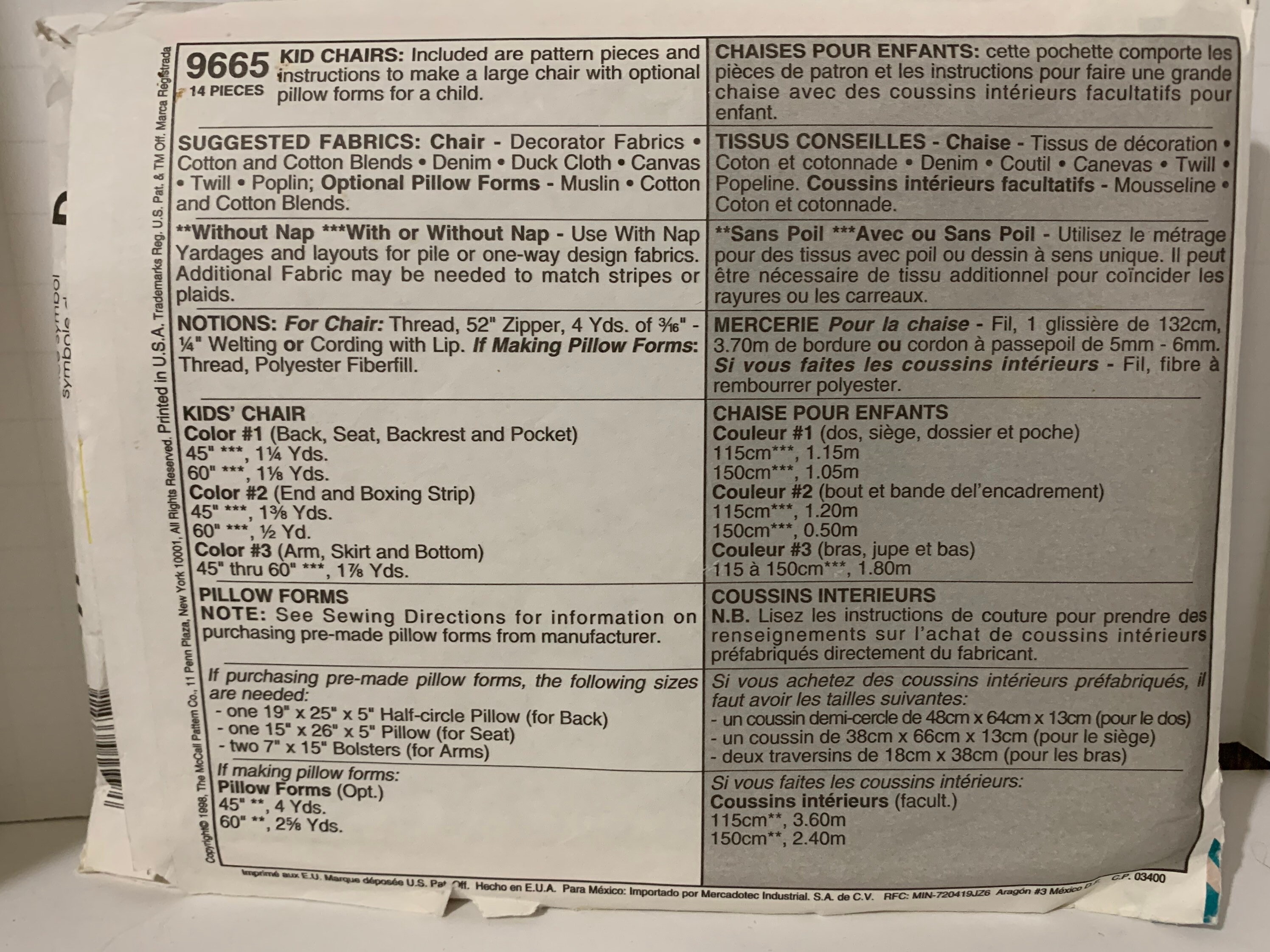 Mccalls Crafts 9665 Sewing Pattern Kids Boys Girls Childs - Etsy