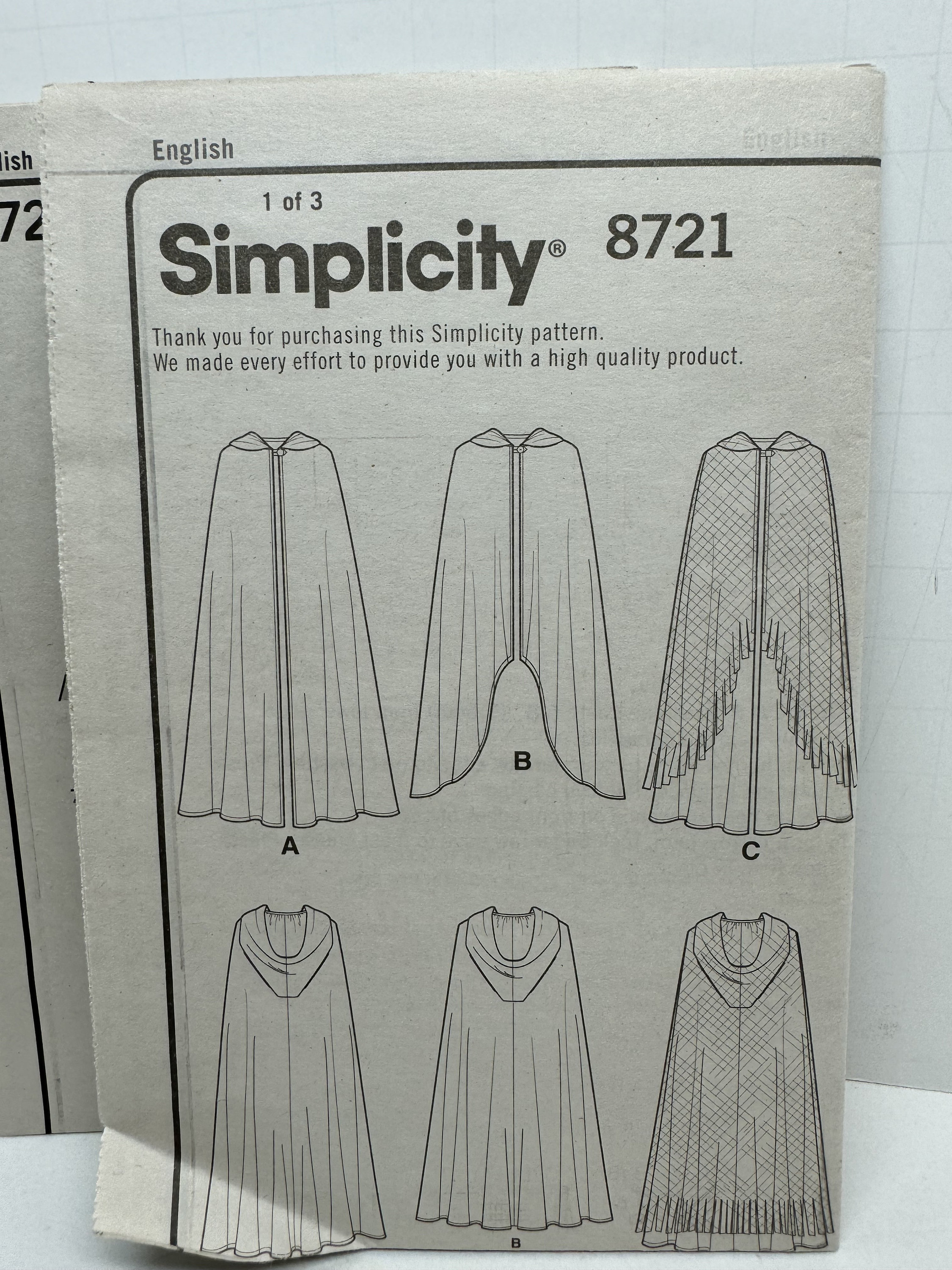 Simplicity 8721 Cape Game of Thrones Fantasy Vampire Historical Cosplay ...