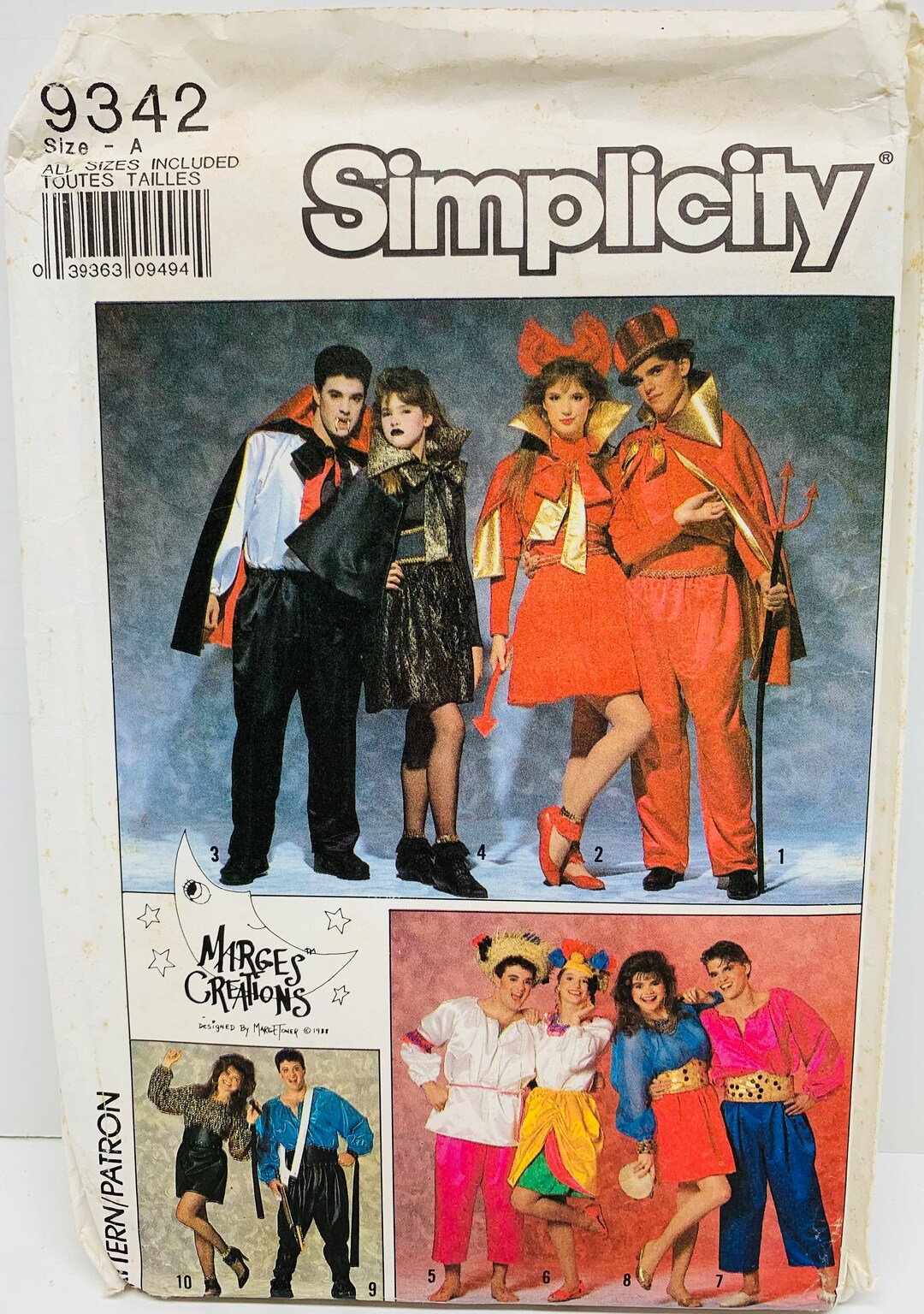 Simplicity 9342 0613 Adult & Teen Halloween Costumes Sewing Pattern ...