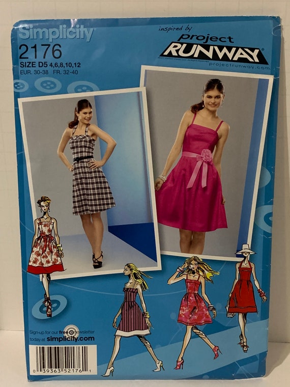 simplicity project runway dress patterns Uncut Simplicity Sewing Patterns 8213 Misses' Dresses Project Runway Size 4-12 12-20 FF