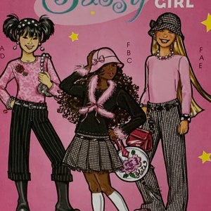 McCall’s 4916 M4916 Sassy Girl Girl Tops Skirt Pants Hat Sewing Pattern Back to School Wardrobe Sizes 7-14 UNCUT FF