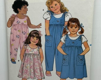 Butterick 5616 Girl’s Dress Jumper and Jumpsuit Fast and Easy Schnittmuster Größen 4-5-6 UNCUT FF
