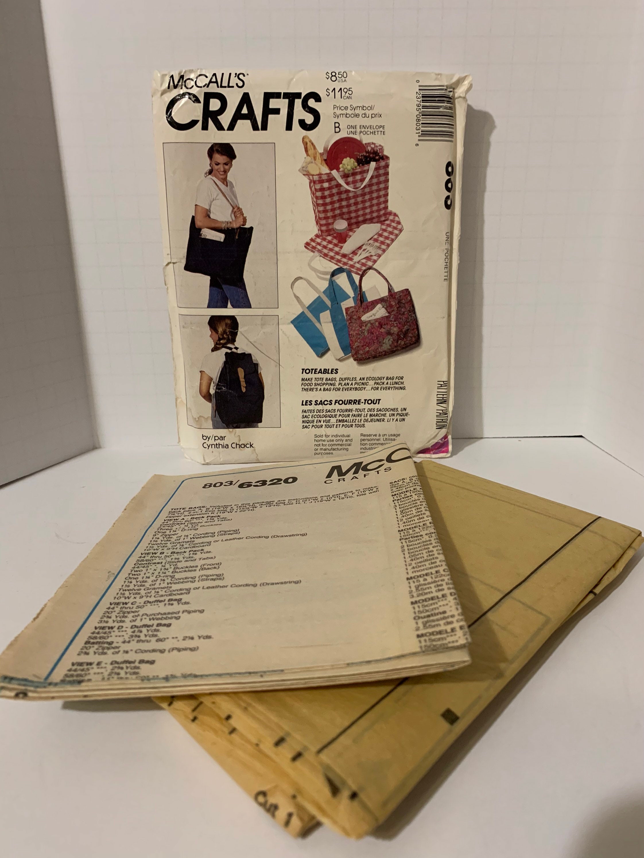 Mccalls 803 Craft Sewing Pattern Toteables Accessories - Etsy