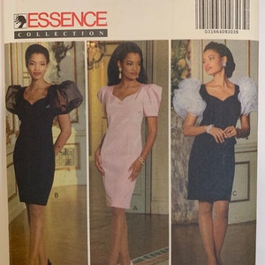 Vintage Butterick 5217 Kleid Schnittmuster Damen Misses And Petite Formelle Dressy Essence Kollektion Größen 6-8-10-12 ungeschnitten OOP 1990er Jahre Selten