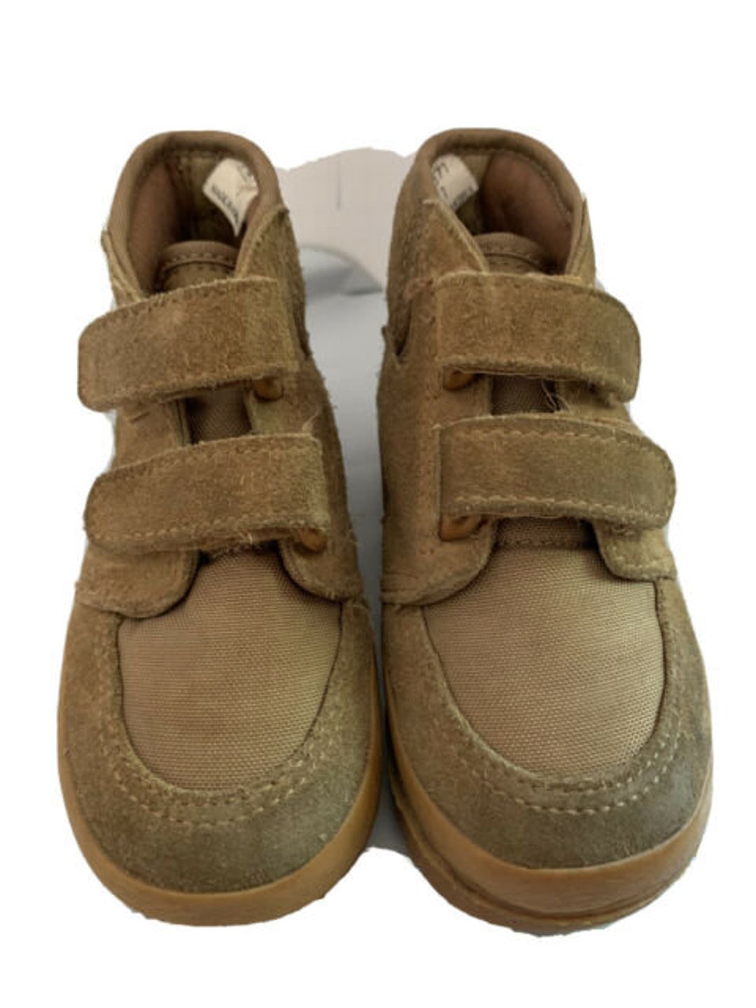 Vintage Boys Toddler Work Boots Kids Shoes Size 7 Youth Canvas Suede ...