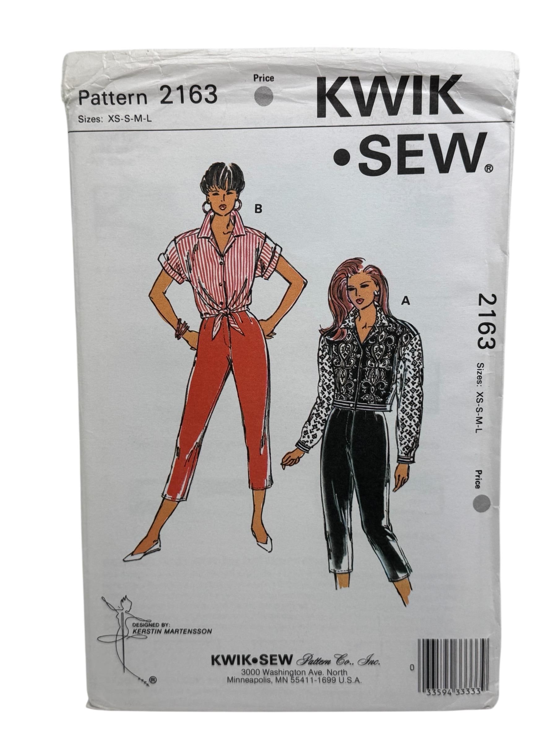 Kwik Sew 2163 ミセス クロップドパンツとトップスの縫製パターン