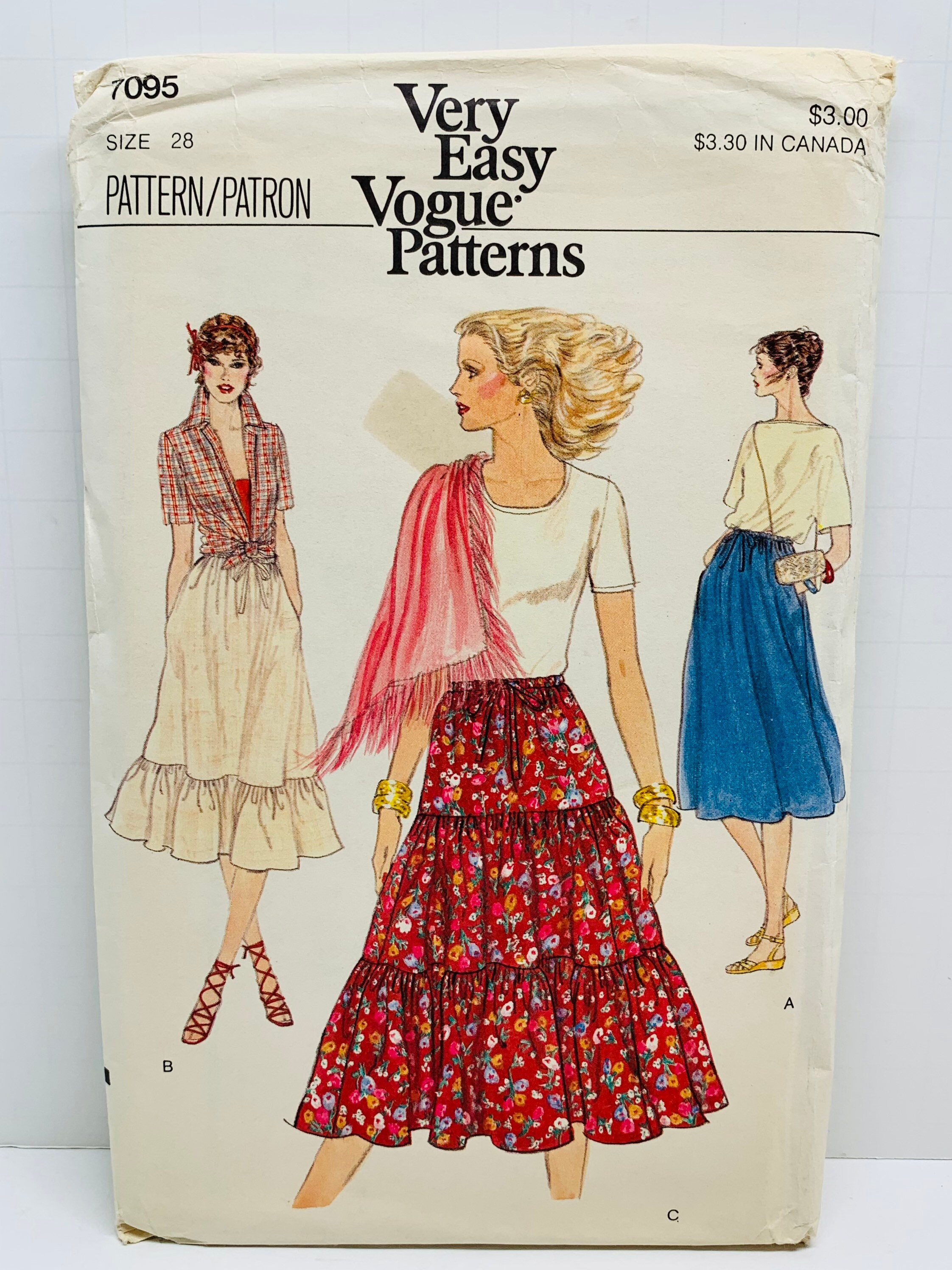 Vogue tiered top skirt pattern
