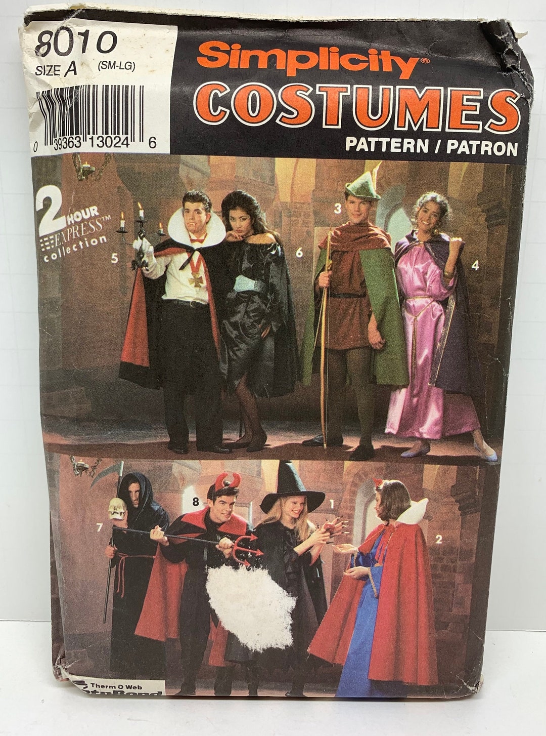 2 Hr. Adult or Teen Halloween Costume Sewing Pattern Dracula Vampire ...