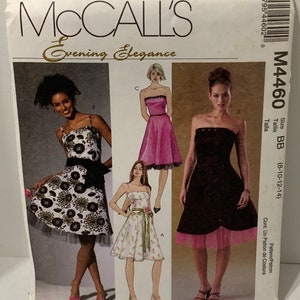 McCalls Cocktail Dress 4460 M4460 Sewing Pattern Evening Elegance Formal Dressy Misses & Misses Petite Choose Sizes 8 10 12 14 OOP UNCUT FF