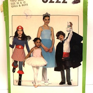 Simplicity 8222 Boys Girls Halloween Costumes Ballerina Princess Magician Superhero Sewing Pattern Sizes 10-12