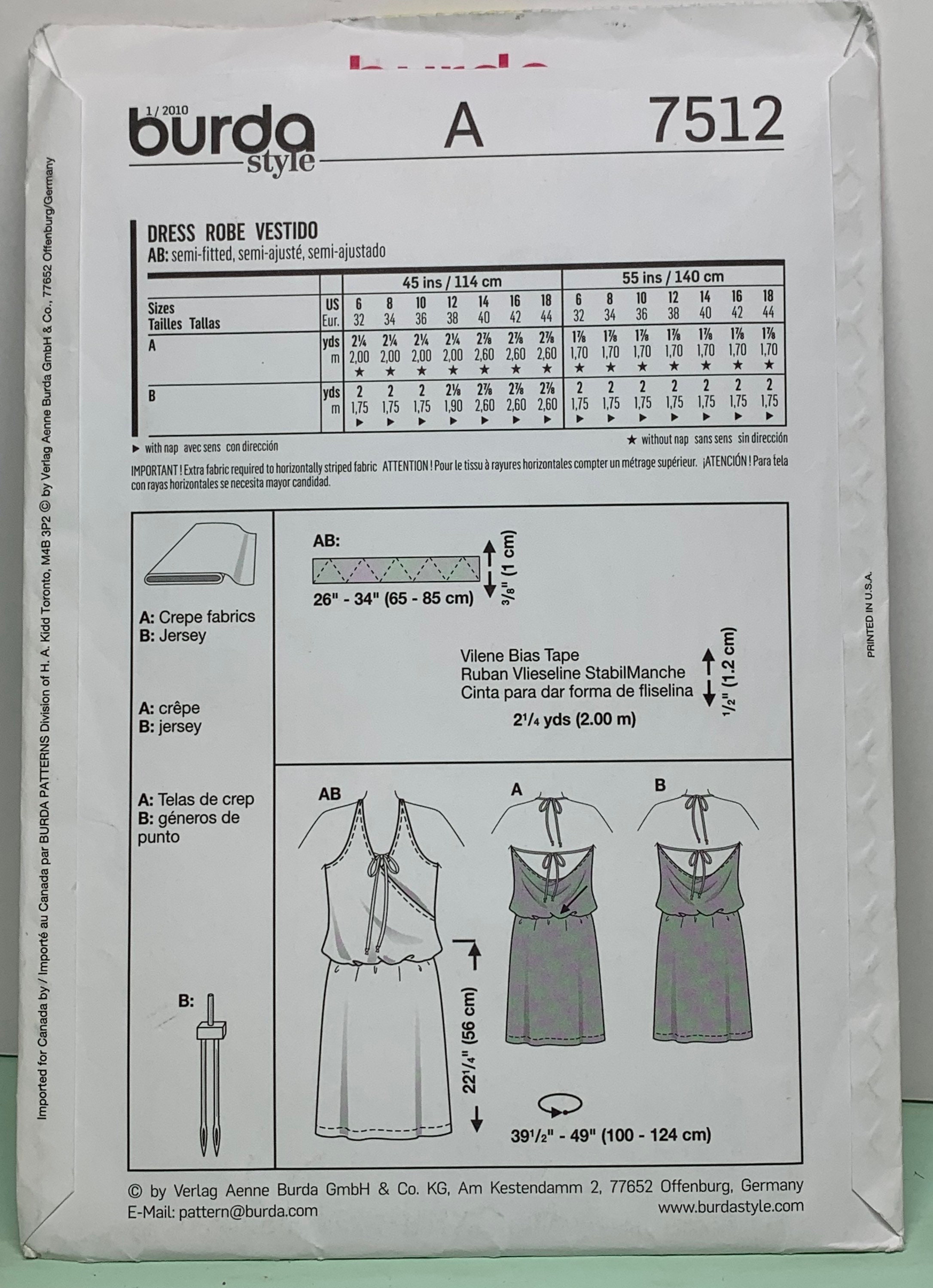 Burda Style 7512 Misses Halter Dress Sewing Pattern Sizes 6-18 - Etsy