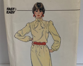 Butterick 4535 レディース Misses and Misses Petite 裁縫パターン ドレス サイズ 16 ヴィンテージ 1980年代 未カット