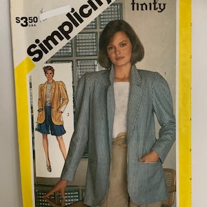 Misses Unlined Blazer Jacket Sewing Pattern Simplicity 5829 Loose Fit Size 10 Bust 32.5 UNCUT FF