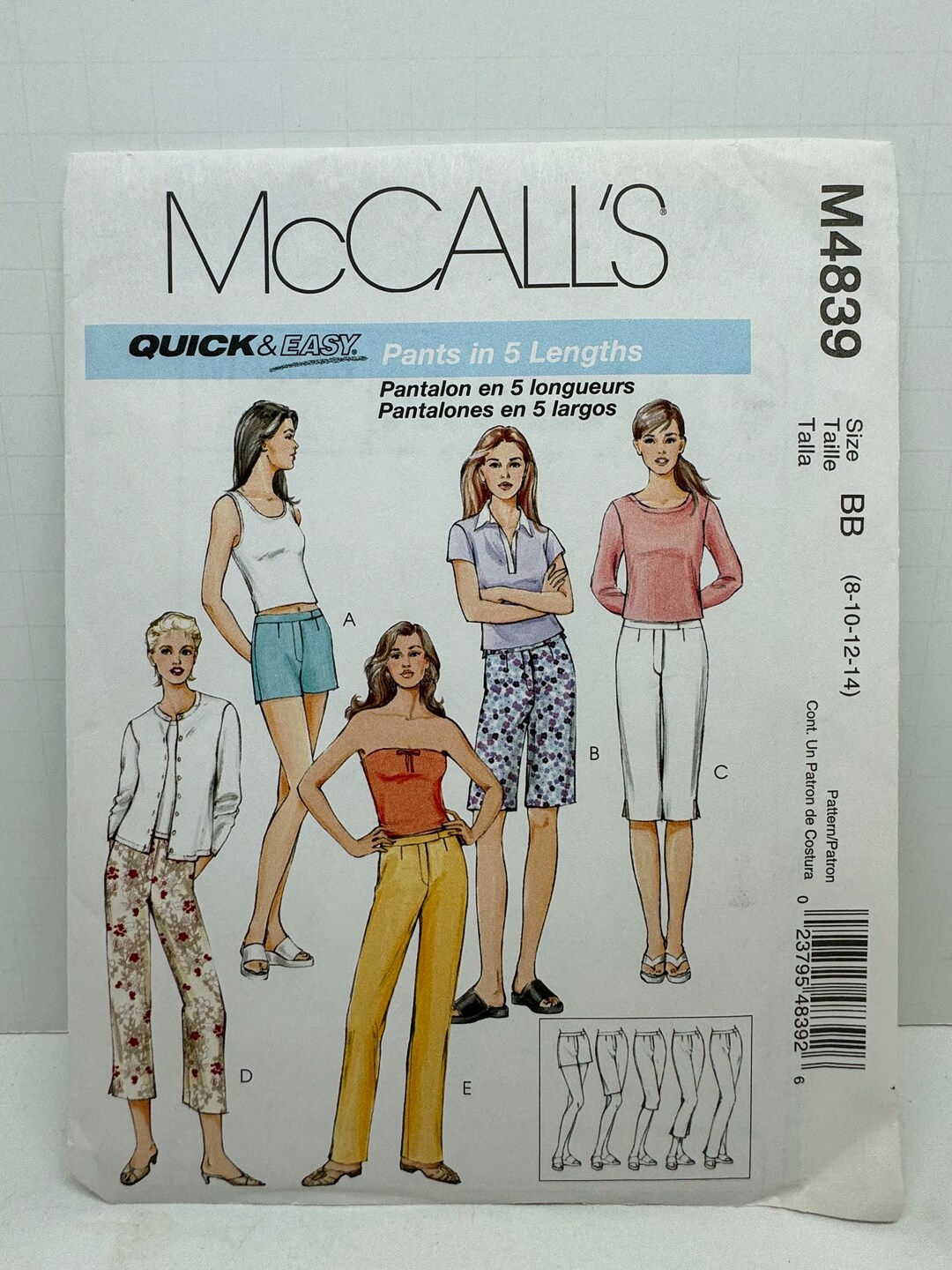 Mccalls 4839 Misses and Petite Pants Capris and Shorts in Different
