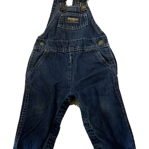 VTG Oshkosh B’gosh Vestbak Denim Overalls Bib 18 Months 80s Unisex Made In USA