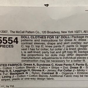 Pattern M5554 18