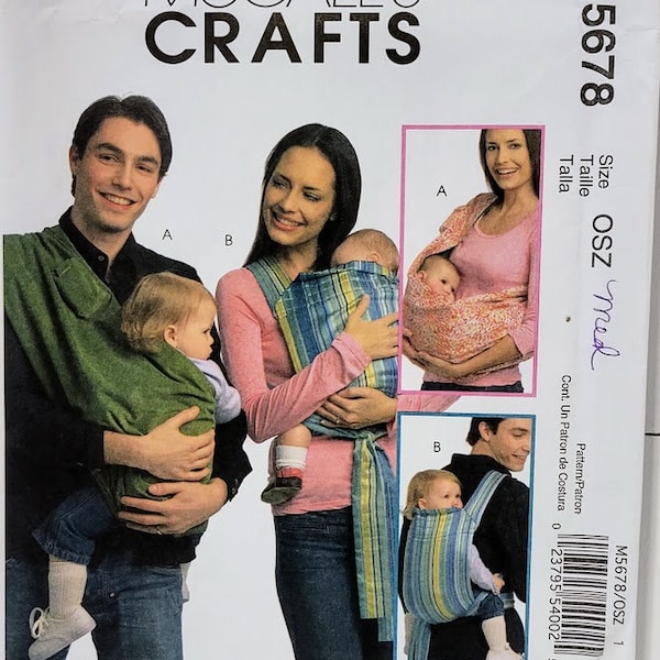 McCall’s 5678 Baby Carriers Sewing Pattern Baby Wearing Baby Sling UNCUT FF