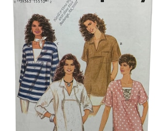 Simplicity 9035 Misses Pullover Tunic Tops Blouses Sewing Pattern Loose Fit Side Slits Sizes 6-14 UNCUT FF