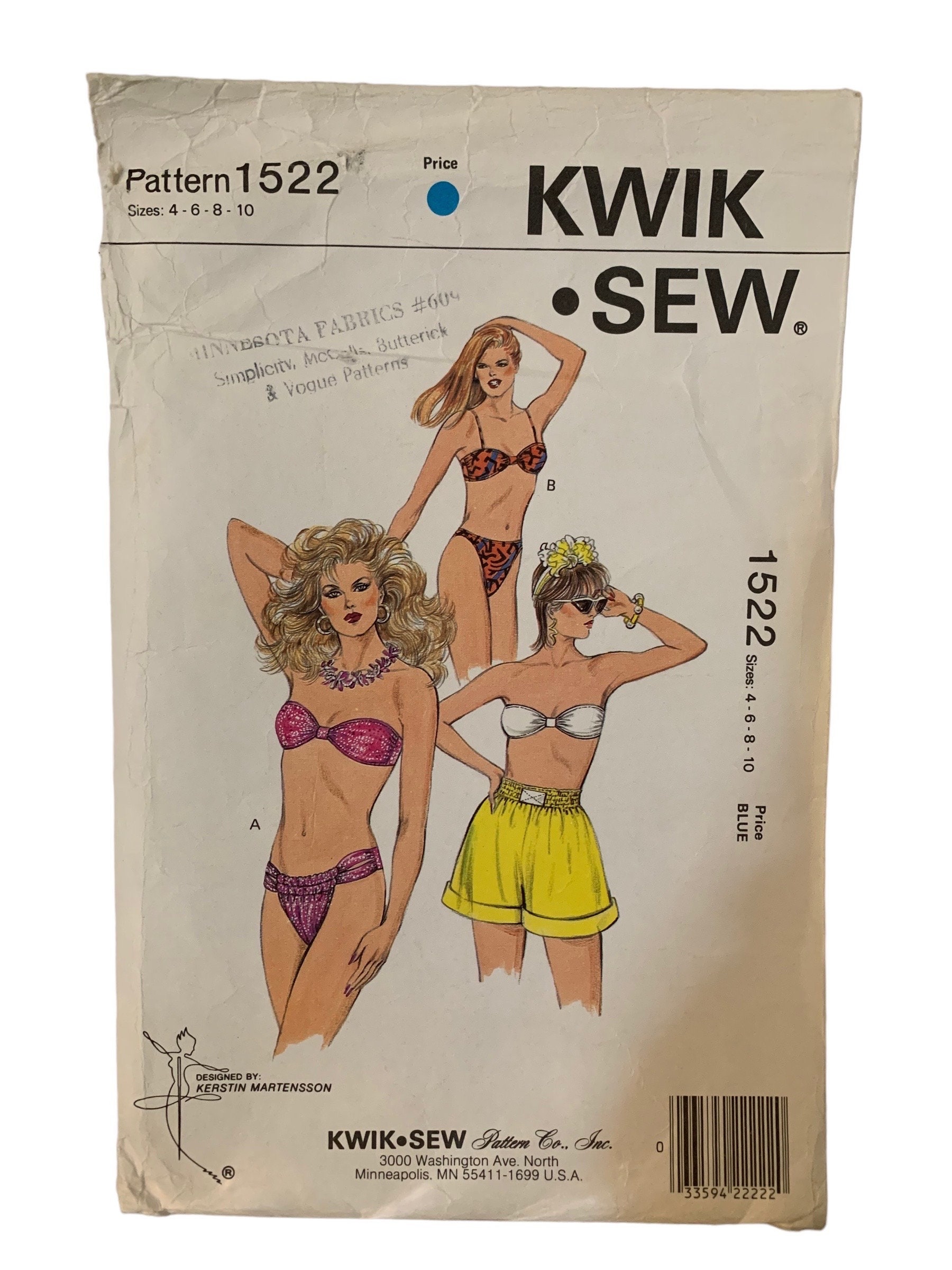 人気ブランド Vintage Kwik Sew 1522 Misses Bikini Bathing Suits Swimsuits ファッション雑貨