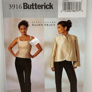 May include: A sewing pattern for a women's top and pants. The pattern is from Butterick and is for sizes 6, 8, and 10. The pattern is designed by Linda Allard for Ellen Tracy.