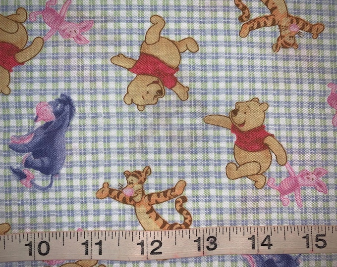 Winnie the Pooh Tiger Piglet Eeyore Gingham Fabric Poohs Days 5770
