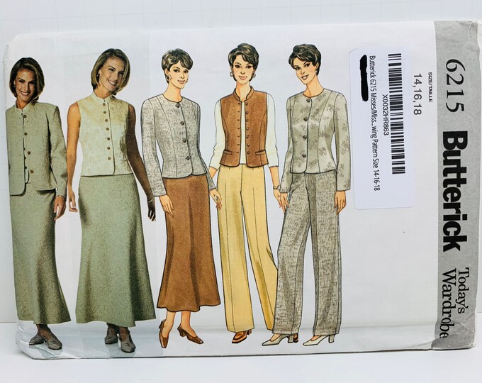 Easy to Sew Butterick 6215 Misses Jacket, Vest, Skirt and Pants Sewing ...