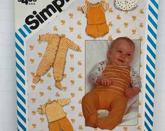 Vintage Simplicity 6258 Baby Infant Layette Clothing Sewing Pattern for Babies 7-24 lbs. UNCUT FF