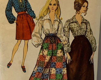 or  Size 12       C1969 Pants and Blouse Pattern     Size 8 Simplicity 8550      Misses  Vintage Skirt