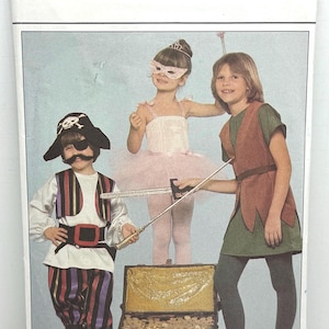 Butterick 4010 Children’s Halloween Costume Sewing Pattern Princess Ballerina Pirate Peter Pan Woodsman Boys Girls Unisex Sizes 3/4 and 5/6