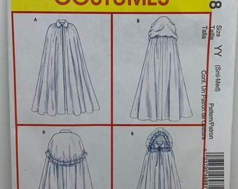 McCall’s 4698 Misses Historical Cape Robe Costume Sewing Pattern With or Without Hood Choose  Sizes 8-14 or 16-22 UNCUT FF