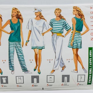 Easy Butterick 3945 Misses Top Dress Shorts Pants and Belt Sewing Pattern Sizes XS-S-M-L 6-16 Summer Casual Loungewear UNCUT