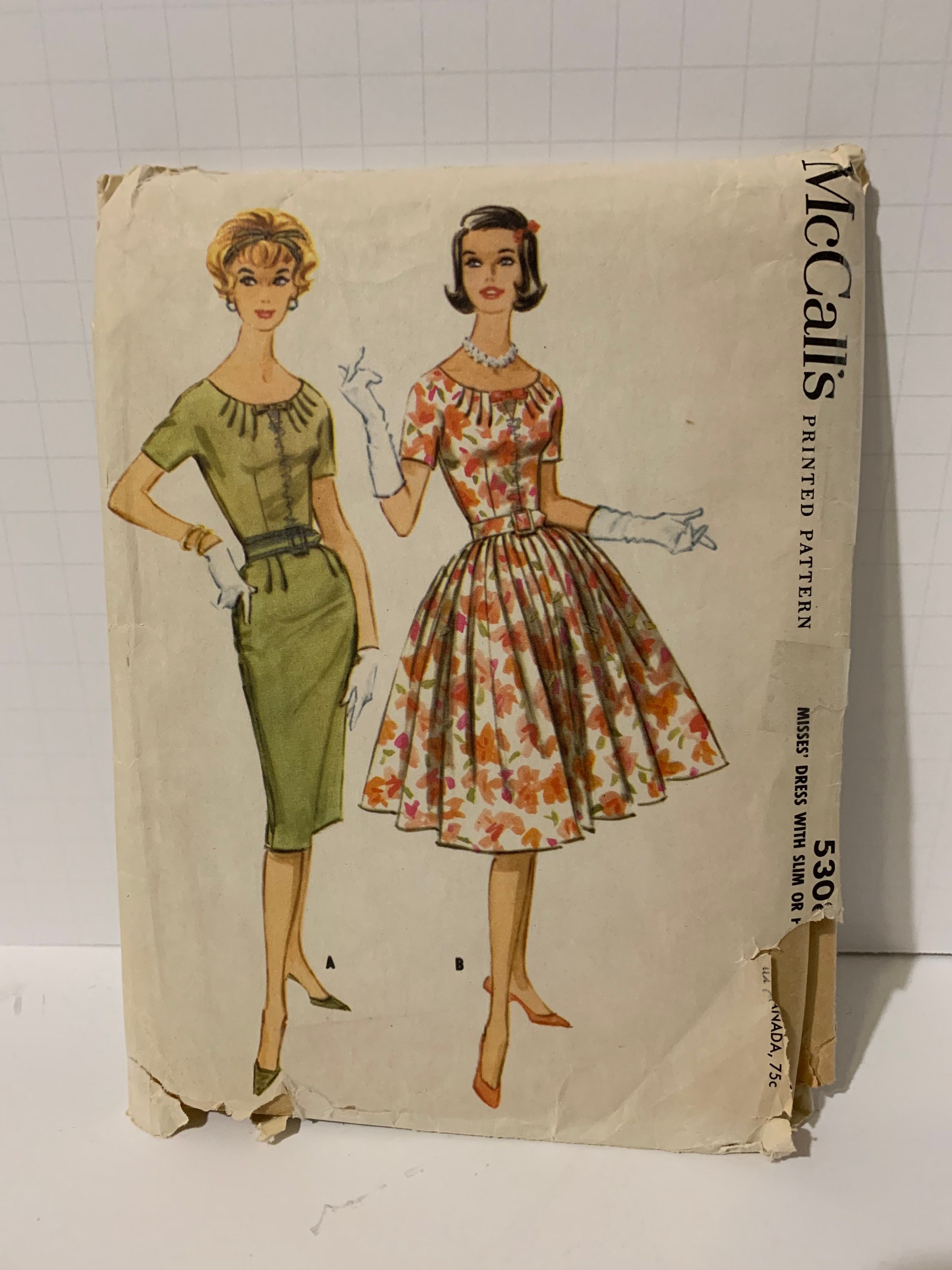 Vintage 1960s McCalls 5308 Sewing Pattern Misses Womens Dress | Etsy