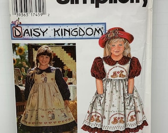 Simplicity 9977 Daisy Kingdom Girl’s Dress And Pinafore Sewing Pattern Sizes 3-4-5-6