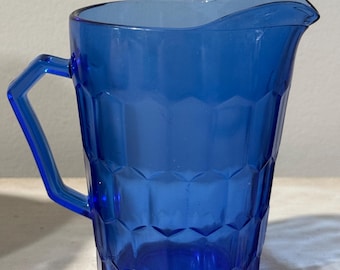 Vintage Hazel Atlas Creamer Pitcher Cobalt Blue 4.5” Tall