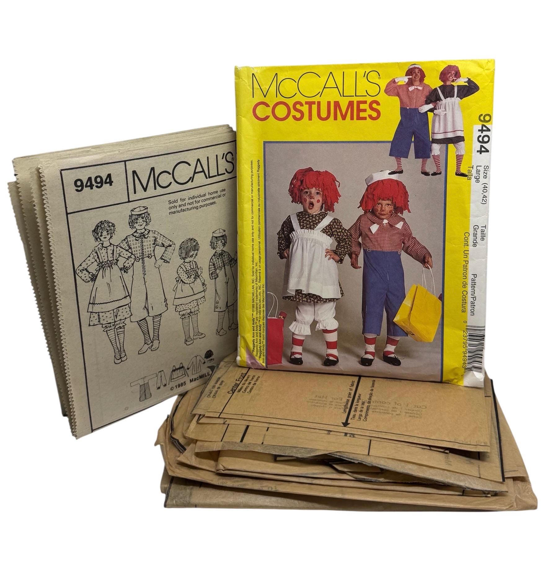 Mccall's 9494 7743 Raggedy Ann and Andy Dolls Halloween Costume
