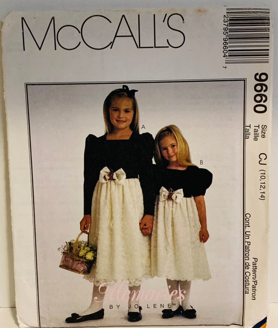 Mccall's Girl's Formal Dress Sewing Pattern 9660: Lace Skirt, Bow, Sizes 10- 14 UNCUT FF - Etsy Mccall's Girl's Formal Dress Sewing Pattern 9660: Lace Skirt, Bow, Sizes 10- 14 UNCUT FF - Etsy