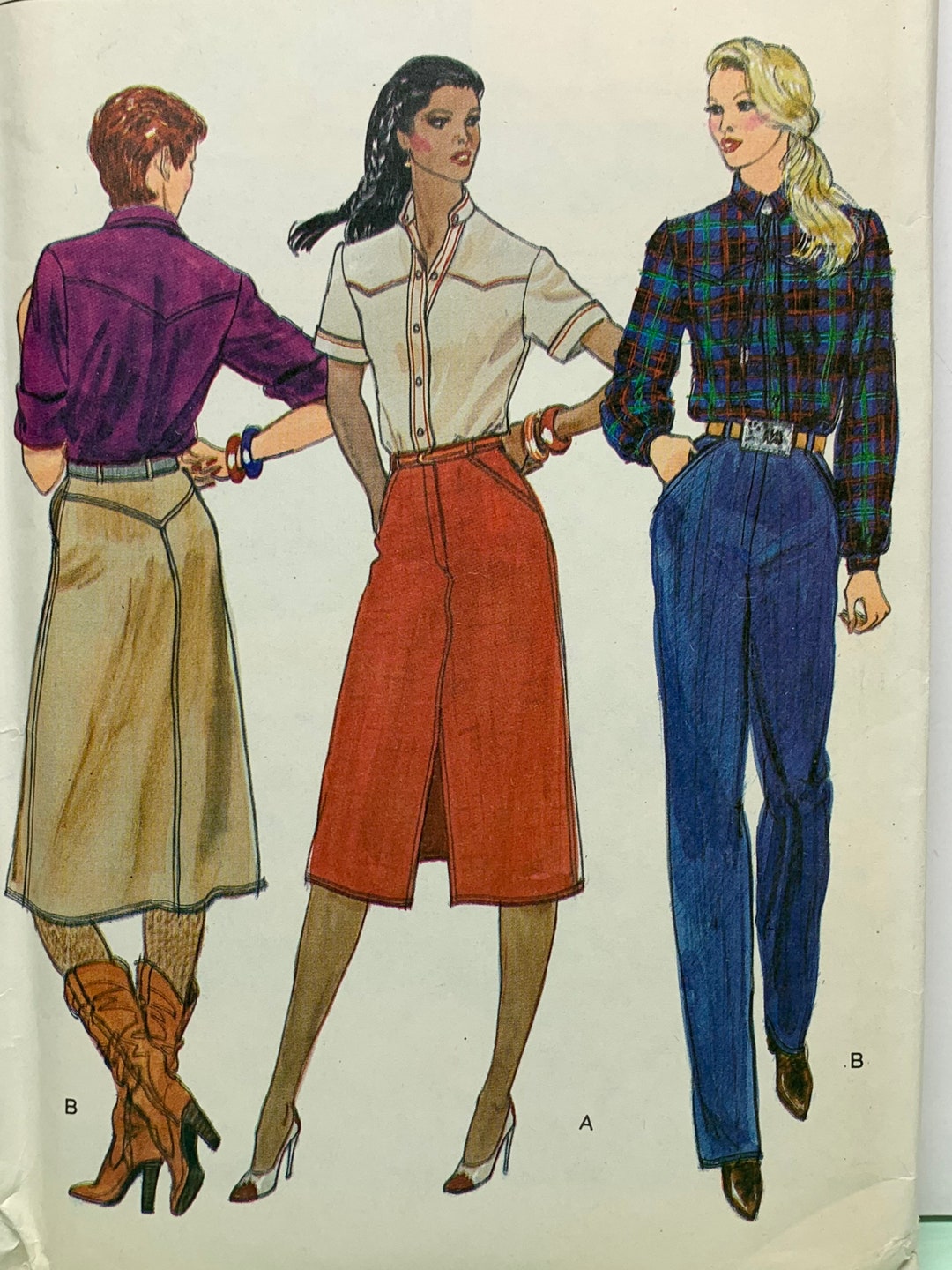 Vintage Vogue 7508 Misses Pants Skirt and Blouse Top Shirt - Etsy