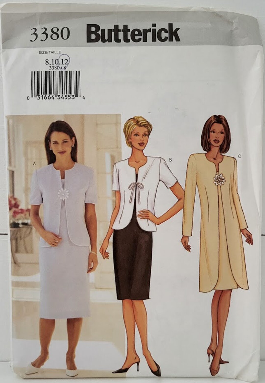 Butterick 3380 Misses Jacket and Fitted Sheath Dress Sewing Pattern One ...