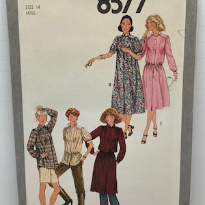 Vintage 1970s Simplicity 8577 Pullover Dress or Tunic Top Size 14 Bust 36 UNCUT FF