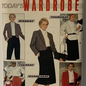 Vintage Butterick 6080 Jacke Rock Bluse Hose Schal Schnittmuster Komplette Garderobe Größen 8-10-12 UNCUT FF