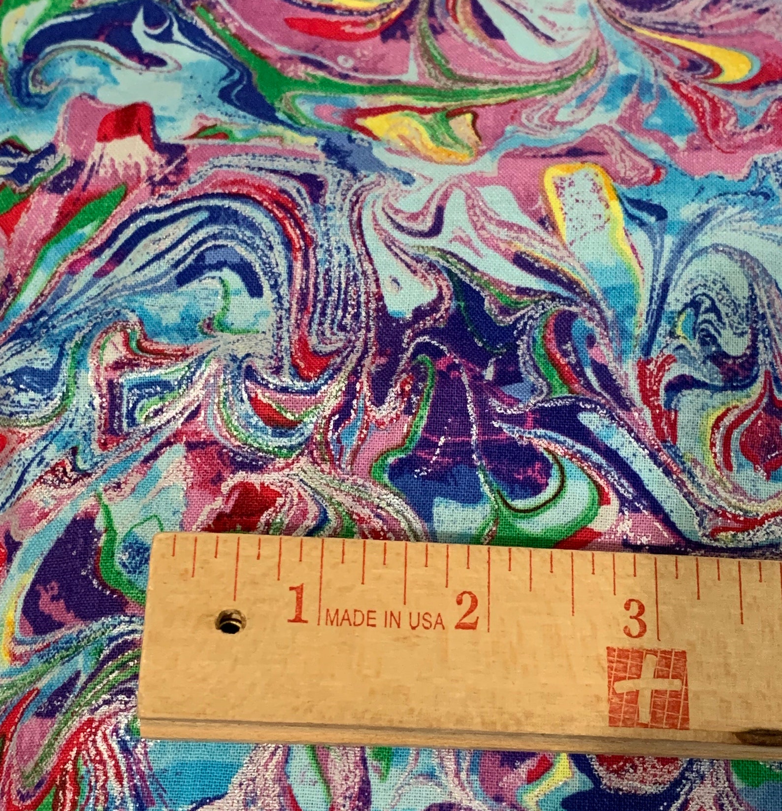 Multicolored Swirl Oil Slick Design Cotton Fabric One Yard | Etsy