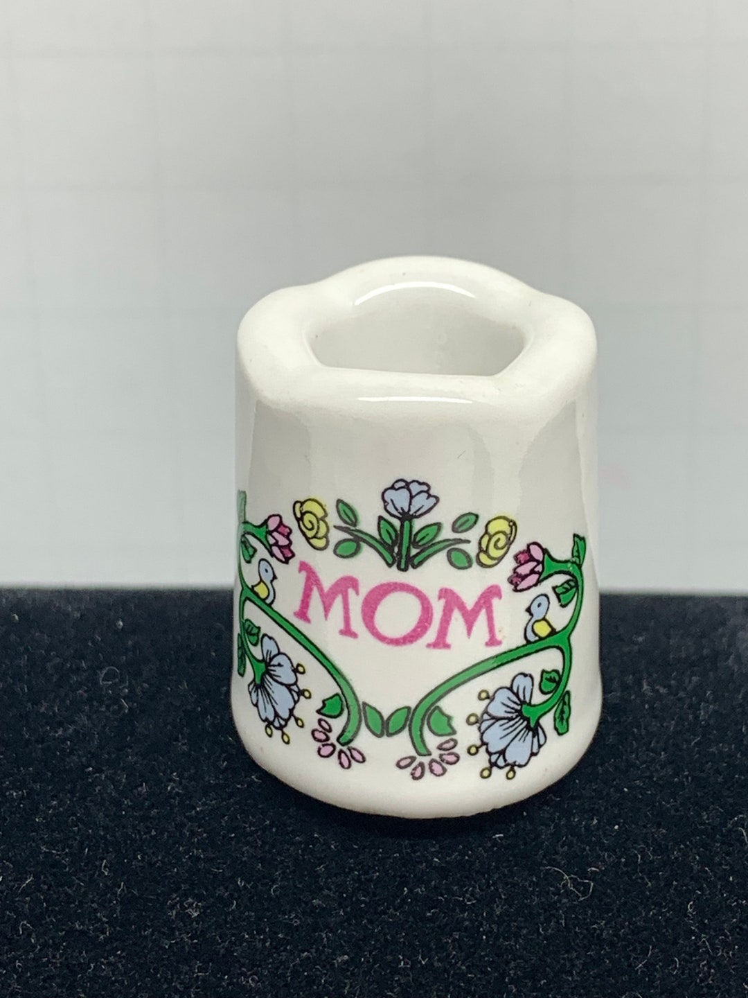 Vintage Mini Taper Candle Holder for MOM Ceramic Russ Berrie Etsy