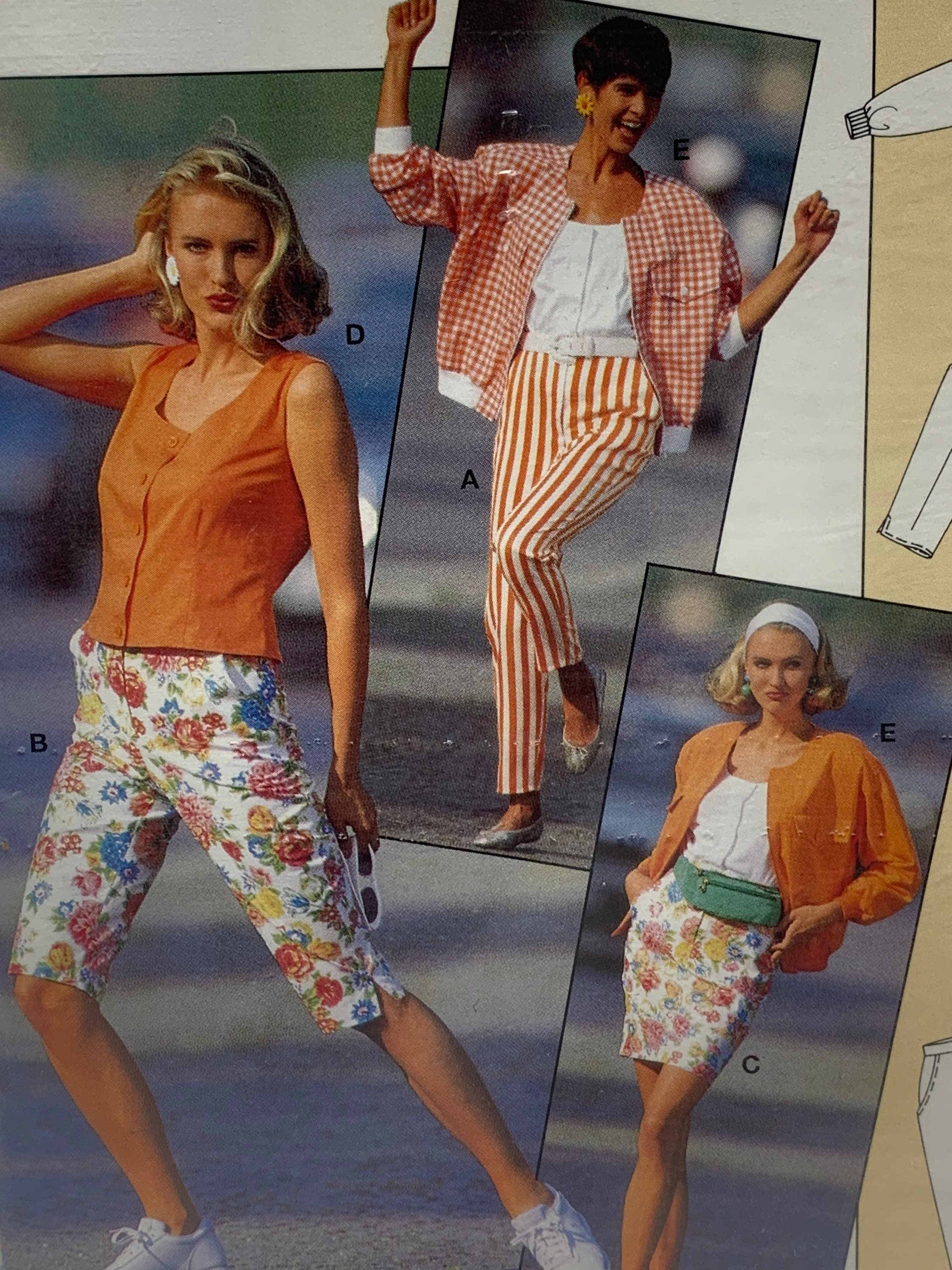VTG 90s Burda 4564 Misses Jacket Camisole Top Skirt Pants in
